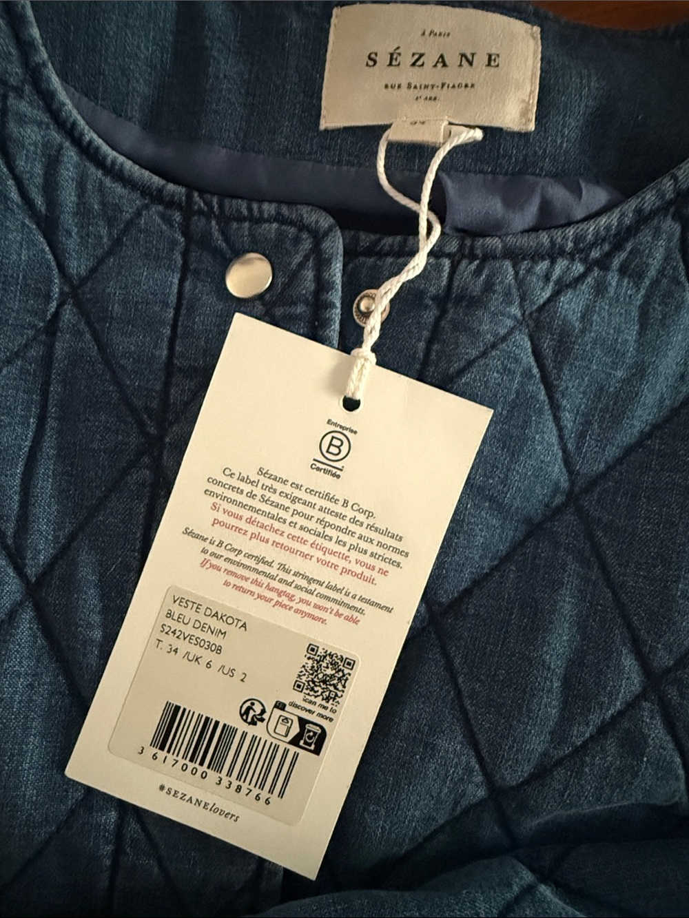 NWT Sezane Dakota Denim Jacket - Picture 5 of 5